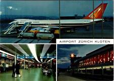Zurich, Switzerland  AIRPORT Terminal~Night~South Airways  4X6 Aviation Postcard picture