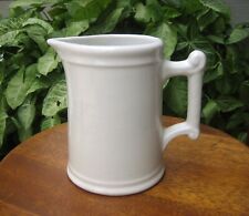 Primitive Old 1880's USA White Ironstone Porcelain Antique 6.25 in Milk Pitcher picture