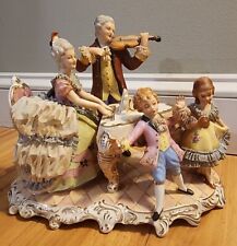 Antique Dresden Porcelain Instrumental Musical Group Fig. Plays Music-Needs Work picture