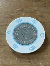 Grand Casino Mullet Bay $1 hotel casino gaming poker chip - St. Maarten, N.A. picture