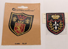 Two Vintage Heraldry Shield Patch Crest Coat of Arms British United Kingdom picture
