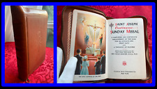 1957 Saint Joseph Sunday Missal Confraternity Version Leather / Zip Closure VTG picture