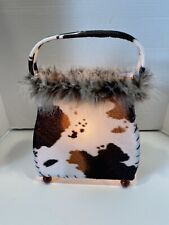 Novelty Cowhide Purse Shaped table Lamp Night Light Feather Trim picture