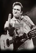 JOHHNY CASH FLIPPING THE BIRD TO THE CAMERA COUNTRY SINGER 13X19 PHOTO POSTER picture