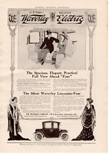 ANTIQUE Print Ad ELECTRIC CAR LIMOUSINE The Silent Waverly Four Full View 1913  picture