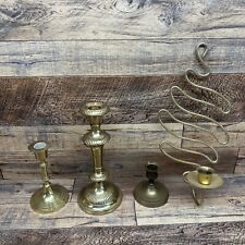 4 Vintage solid brass  candlestick candle holders detailed candlestick picture