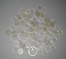 Lot of 100+ Vintage Clear Plastic Round Flat Sewing Replacement Buttons Craft picture