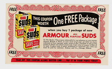 1950s Armour All Purpose Suds Store Vtg Coupon Grocery Buy 1 Get Free Expired picture
