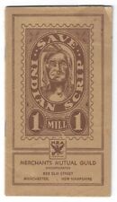 1930's Merchants Mutual Guild Inc. Save Indian Scrip Stamp Book Manchester, NH picture