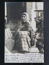 Elderly Native American Woman and Baskets RPPC Postcard  Postmarked 1907 (0094) picture