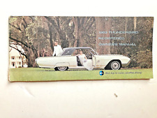 1963 Ford Thunderbird original factory printed registered owner's manual. picture