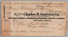 1870 Charles B. Sawyer Co. Chicago Antique Billhead Bill Head Ephemera picture
