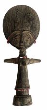 VINTAGE AFRICAN CARVED WOODEN FERTILITY DOLL ASANTE/ASHANTI AKUABA 12.5” GHANA picture