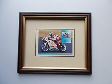 MOTOR CYCLING SUPER BIKES - FIRST DAY POSTCARD COVER DARYL BEATTIE FRAMED picture