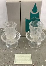 Partylite P9246 Pair of Quilted Crystal Votive Candle Holders RETIRED 5” H picture