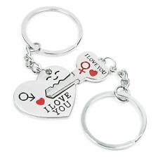 Romantic Couple Keychain Set - Heart Keyring, Valentine's Day Gift, Love Keyfob picture