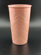 Pink Quilted 2016 Starbucks Ceramic Travel Mug 10 Oz picture