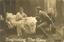 Romance 1910 Diagnosing The Case Doctor/Medicine Antique Postcard 1C stamp picture