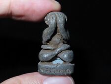 Thai Khmer Bronze Phra Pidta Pakawan Buddha Mini Amulet Statue (h1) picture