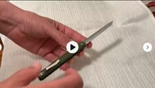 Long Blade Rubber Handle Folding Pocket Knife (DARK GREEN) picture