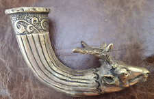 Rhyton Deer Ancient Bronze Tracien Roman Style Handmade Vintage Antique Look picture