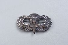 WWII U.S. ARMY JUMP WING w/ENGINEER CASTLE & 2 STARS - PINBACK, STERLING picture