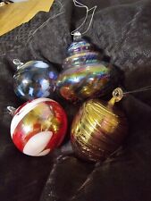 Set Of 4 Hand Blown Glass Decorative Ornaments Colorful picture