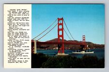 San Francisco CA-California Bay, Golden Gate Bridge, Freighter, Vintage Postcard picture