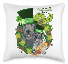 Irish Wolfhound Saint Patrick's Day Throw Pillow, Decorative Pillow, Cute Dog Ac picture