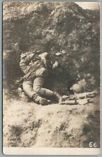 WWI ERA SOLDIER'S DEAD BODY ANTIQUE REAL PHOTO POSTCARD RPPC picture