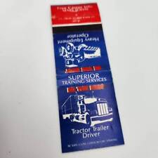 Vintage Matchbook Superior Training Services Heavy Equipment Tractor Trailer Dri picture