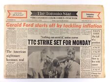 August 10 1974 Toronto Star Front Section Only TTC Strike Set For Monday M174 picture