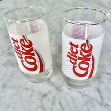  Vintage 1980’s Dirt Coke Drinking Glass Set Of 2 picture