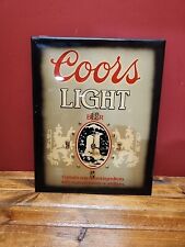 Vtg 1989 COORS LIGHT BEER Wooden Clock Sign Advertising Bar Wall Clock 20X16  picture