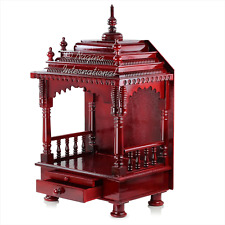 Premium Hand Made Wooden Hindu Temple for Home | Wooden Indian Pooja Mandir with picture