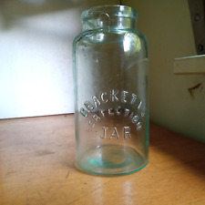 BRACKETT'S PERFECTION JAR RARE QUART CORK TOP FRUIT JAR NEAR MINT picture