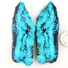 GS444 Rough slabs High Blue Ithaca Peak Turquoise book-matched pair 82.4gr picture