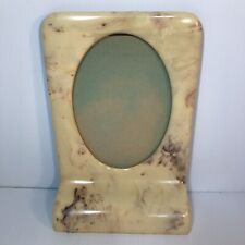 Picture Frame Oval Freestanding Heavy Resin Marbled 9” Tall 1977 Vintage picture