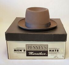 Vintage Penney's Gray Men's Fedora w/ Original Box, 6 7/8, Excellent Condition picture