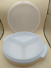 Vintage Tupperware Suzette Divided Plate With Lid, White, 8.5