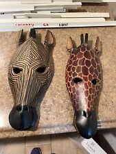 African Tribal Masks Kenya Hand Carved Wood Handmade Animal Desert 15