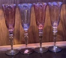 VTG Set Of 4 Beautiful ROYAL DANUBE Crystal Wine Glass Goblets From Romania picture
