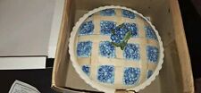 Mount Clemens Pottery BLUEBERRY Pie Dish Plate & Lid Hand Painted Ceramic Pie 🥧 picture