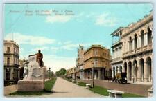 HAVANA, CUBA  Street Scene PASEO del PRADO ~ ZENEA STATUE c1910s Postcard picture