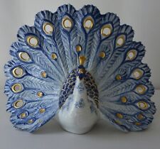 Sergio Dauti Antique - Porcelain Peacock Figurine 1920s Italy S.P.A.  Ed #2200 picture
