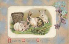 c1913 Rabbits Basket Forget Me Nots Easter P288 picture