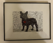 French Bulldog Silhouette Matted 8 x 10 Frame Signed by Rhonda Coleman Frenchie picture