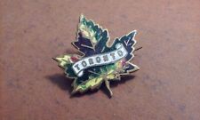 Vintage TORONTO Canada Leaf Lapel Brooch Pin Gold-Tone Metal & Enamel 1