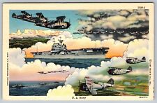 WW2 Military US Navy Airplane Naval Training Station Pensacola VTG Postcard 1944 picture
