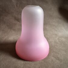 VINTAGE ANTIQUE FROSTED PINK GLASS ART DECO STANDARD LAMP LIGHT SHADE picture